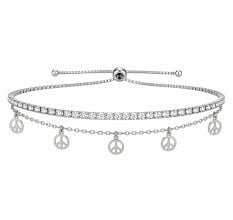 Handmade Silver Jewelry Peace Charm Bracelet